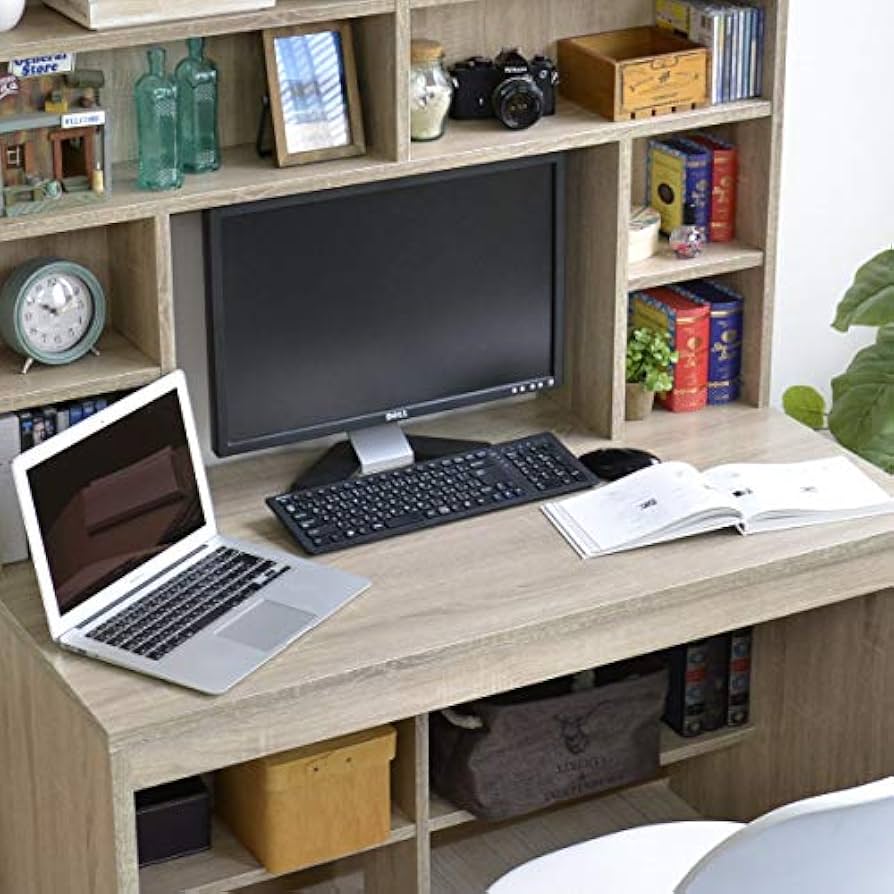 学習机　 事務デスク　収納力あり 学習デスク 棚付きデスク 収納付 学習机 ラック付きデスク